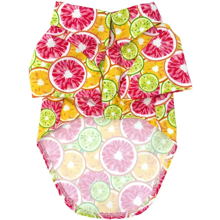 Pet Clothing Hawaiian Dog Camp Shirt - Citrus Slice
