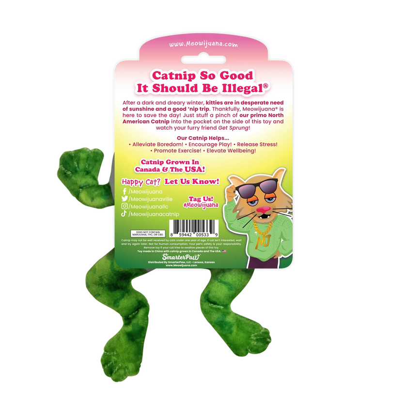 Meowijuana® Get Sprung Frog Refillable Cat Toy
