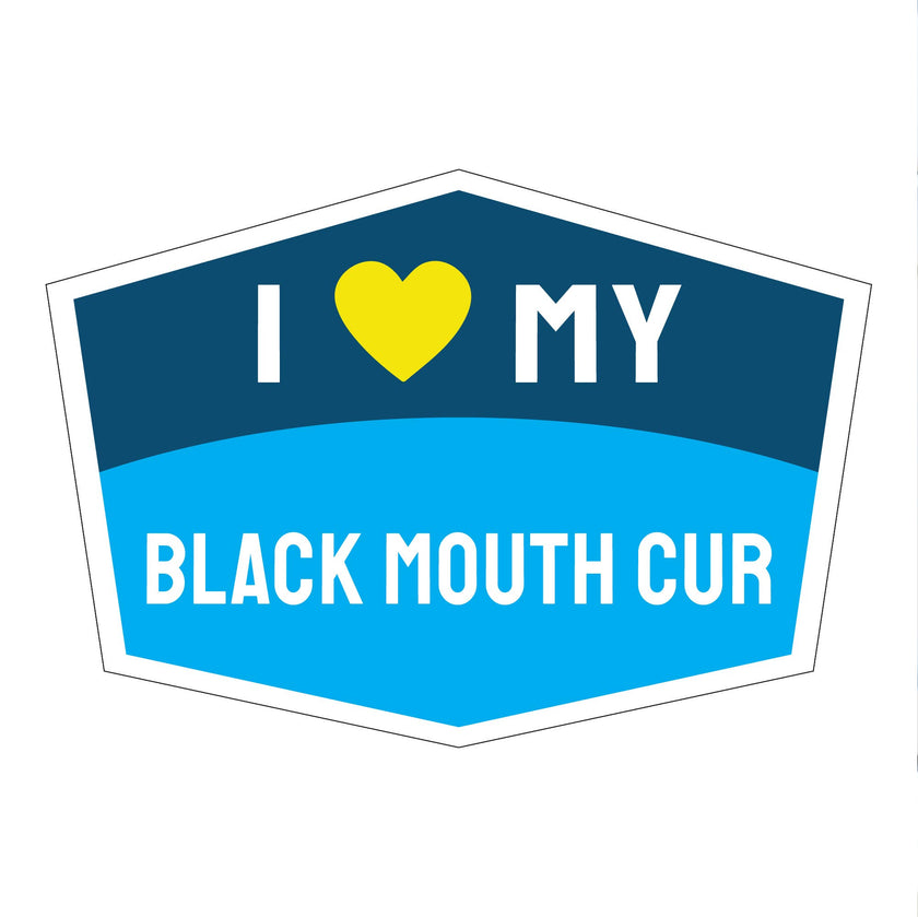 I Love My Black Mouth Cur Hexagon Shaped Magnet