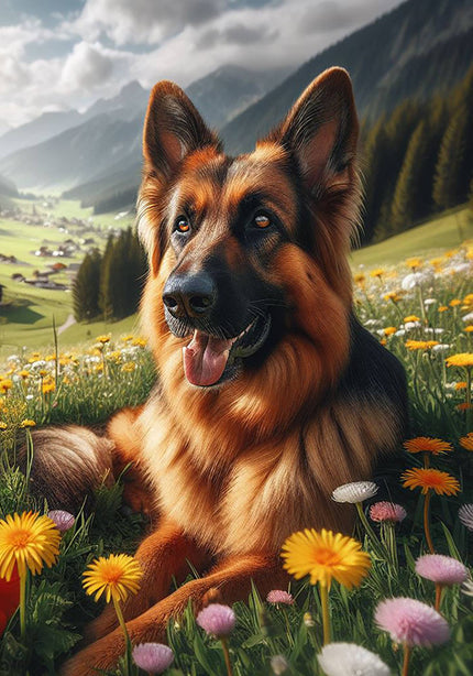 German Shepherd -  DCR Spring House Flag