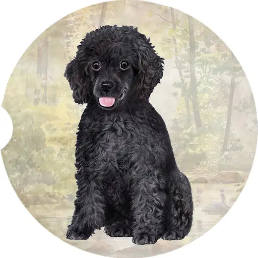 Poodle, Black Car Coaster