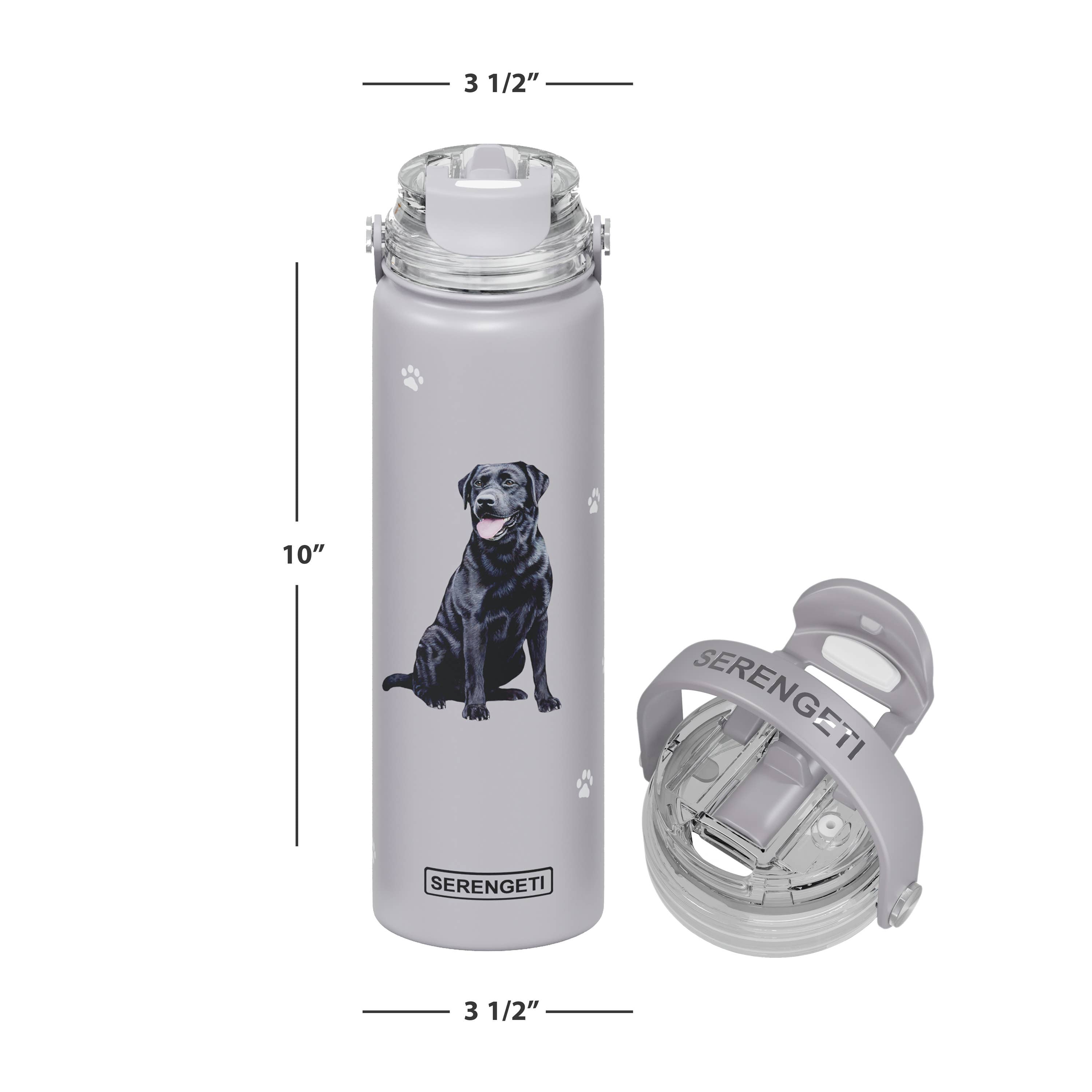 Black Labrador Stainless Steel Water Bottle 24 Oz. Serengeti