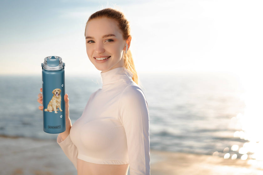 Golden Retriever Stainless Steel Water Bottle 24 Oz. Serengeti