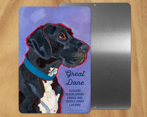 Great Dane (Black & White Uncropped) -UD Metal Sign