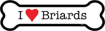 Briard I (heart) Briards Bone Shaped Magnet