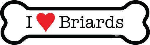 Briard I (heart) Briards Bone Shaped Magnet