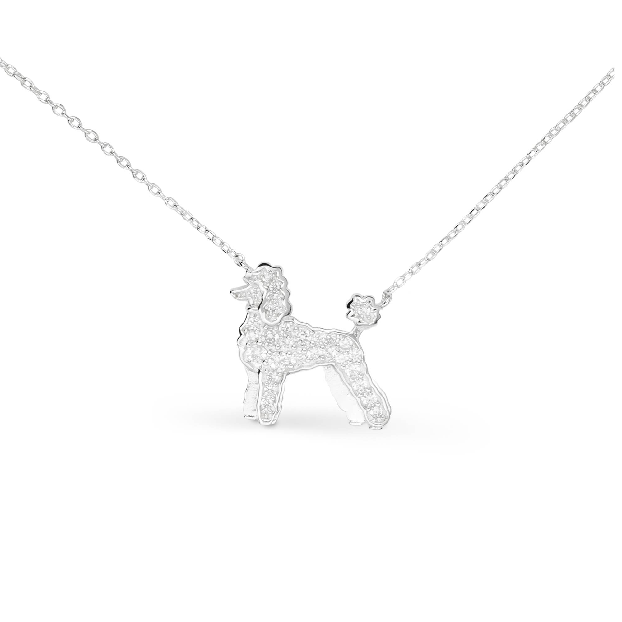 Silver CZ Pet Dog Necklace