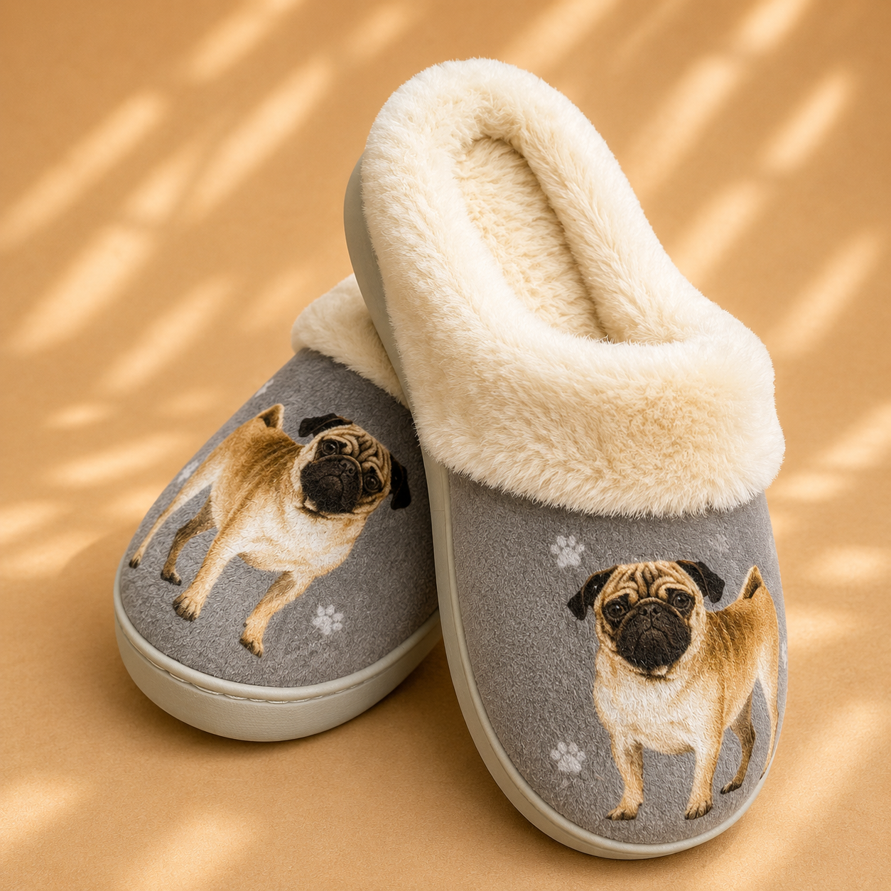 Pug Dog Pet Lovers Comfy Snuggs Slippers