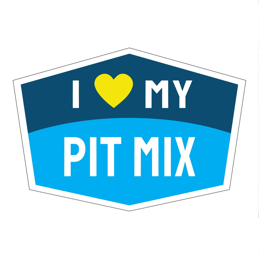 I Love My Pit Mix Hexagon Shaped Magnet