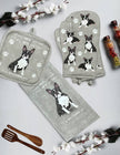 Boston Terrier, oven mitt set