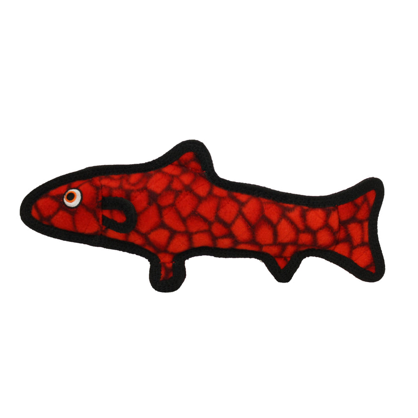 Tuffy Ocean Trout - Red, Durable, Tough, Squeaky Dog Toy