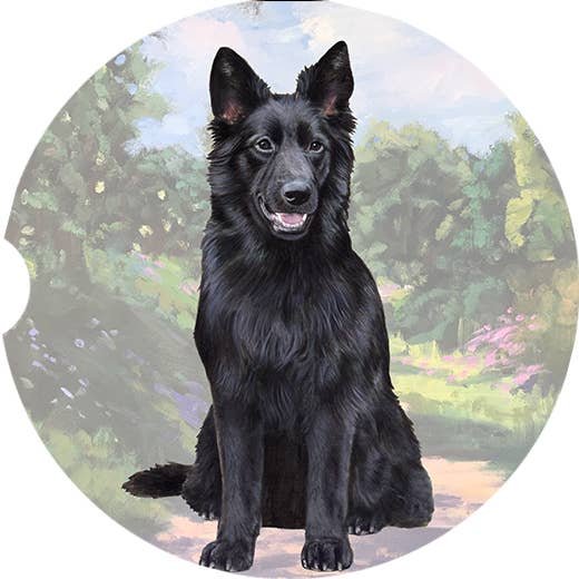 German Shepherd, Black Car Coaster