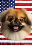 Pekingese Red Patriotic III Garden Flag