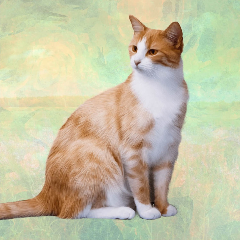 Orange and White Cat Square Coaster