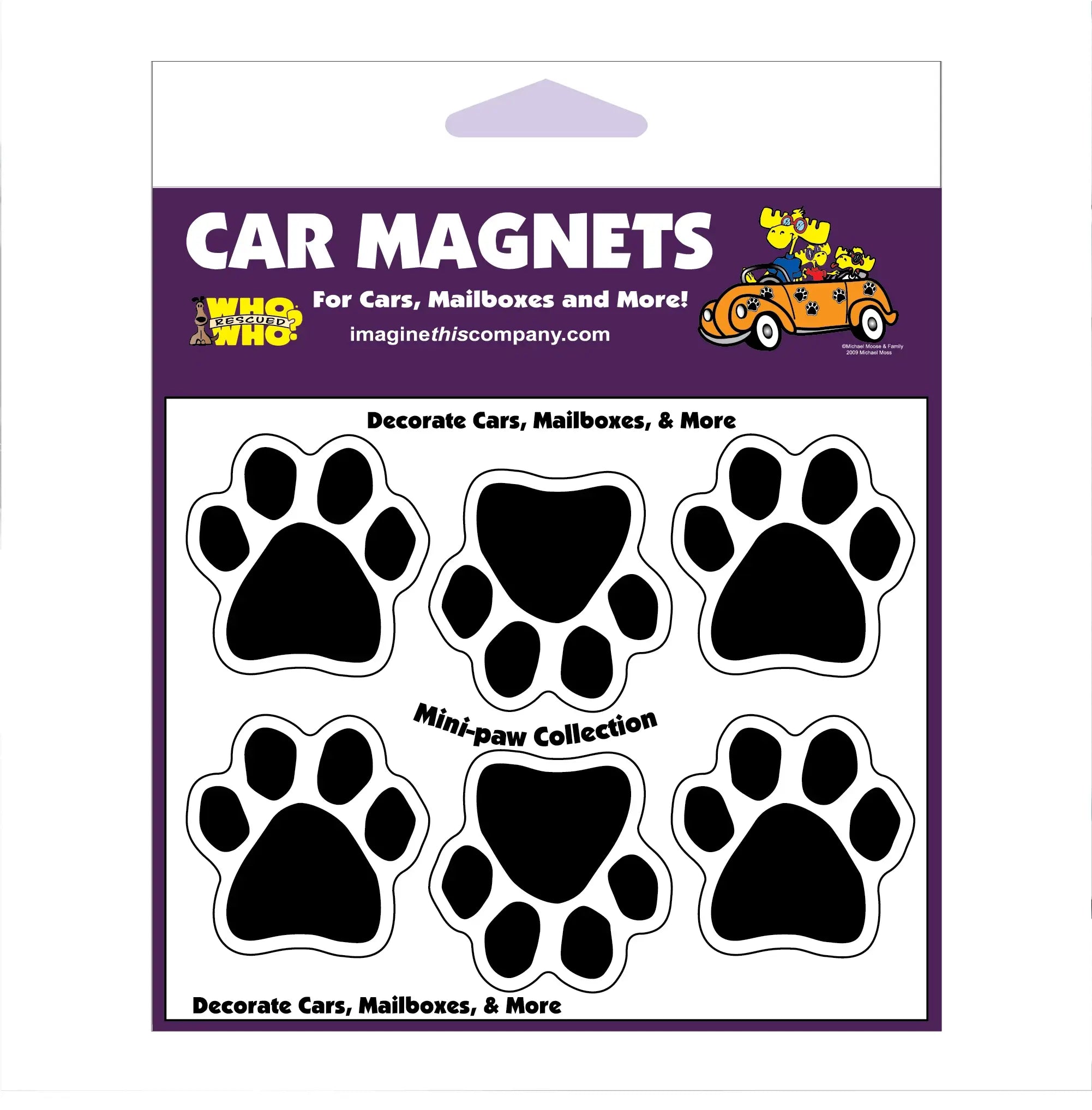Black Mini Paws Magnets
