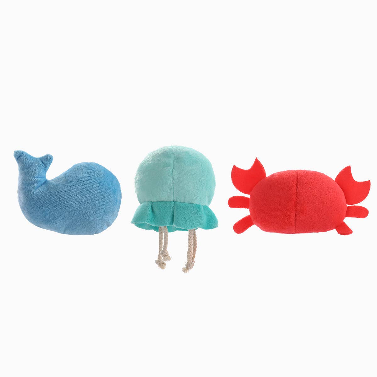 Dog Toy Sea Creatures Crab, Jellyfish and Whale Ocean Plush Toy Set