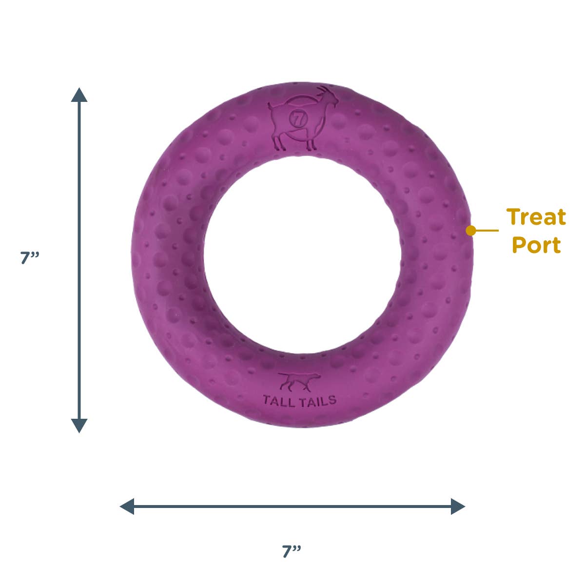 Dog Toy Large Purple Ring GOAT Sport Ring Natural Rubber Toy