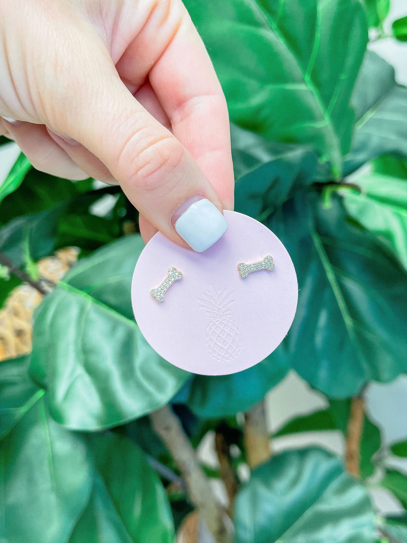 Glitzy Dog Bone Earrings