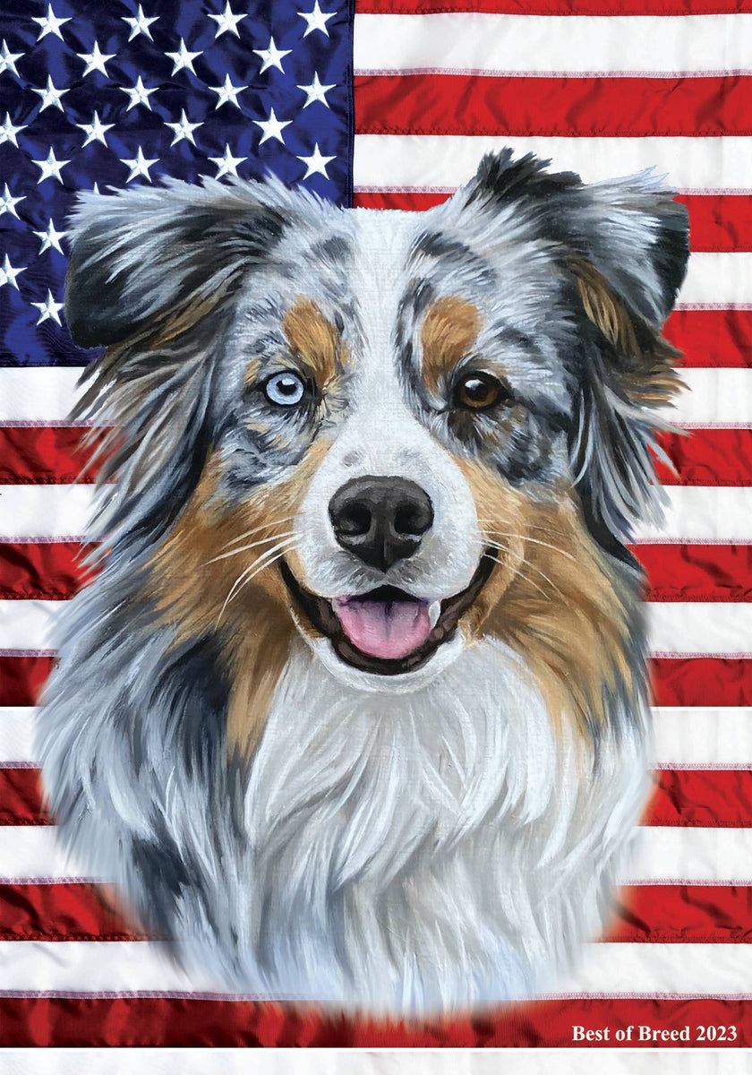 Australian Shepherd  -  All-American III Garden Flag