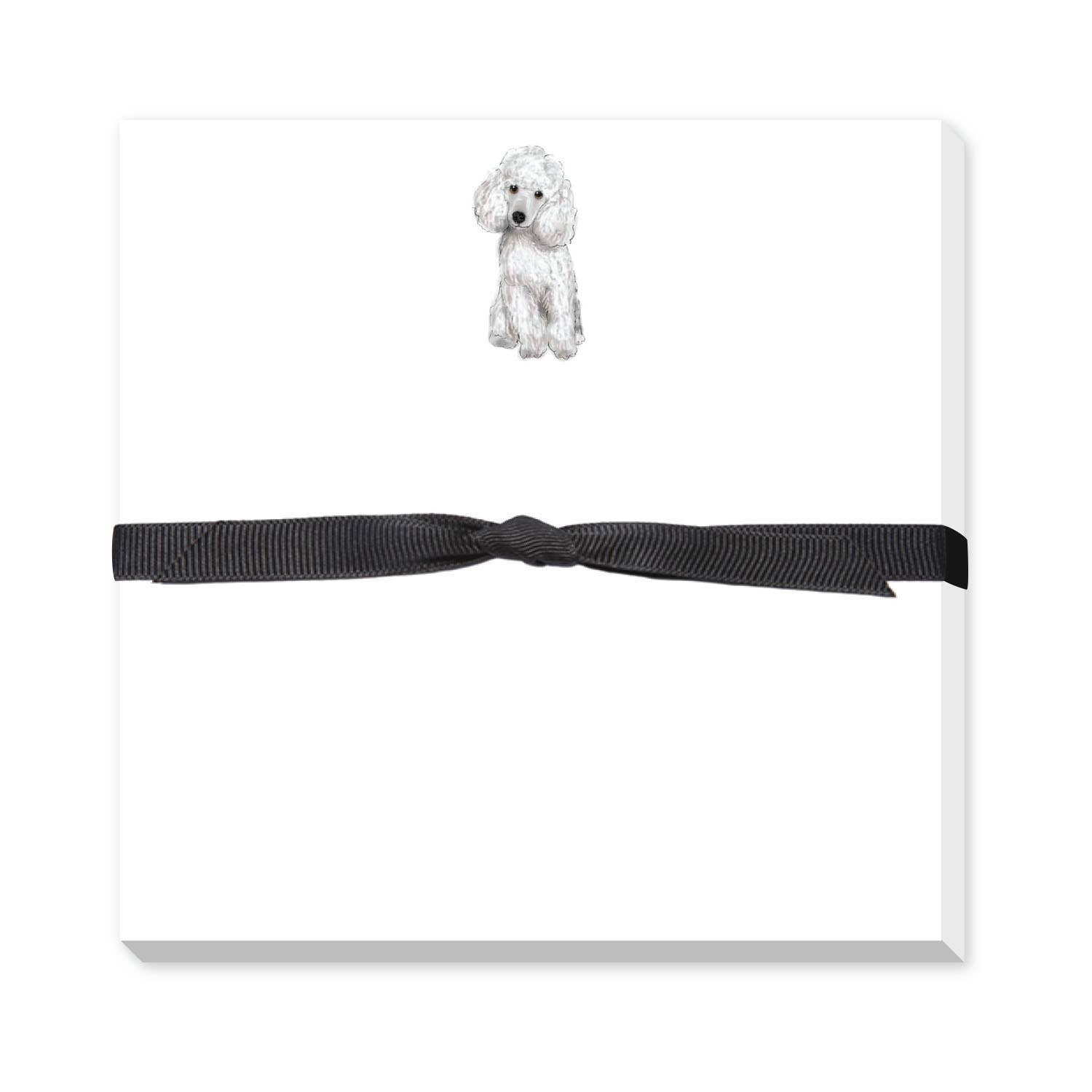 Mini White Poodle Memo Notepad