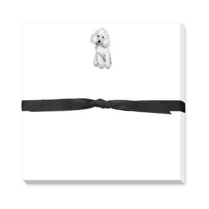 Mini White Poodle Memo Notepad