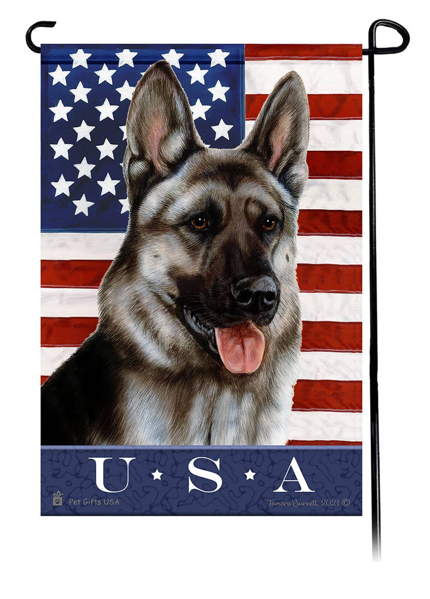 German Shepherd Silver Sable True Blue Garden Flag