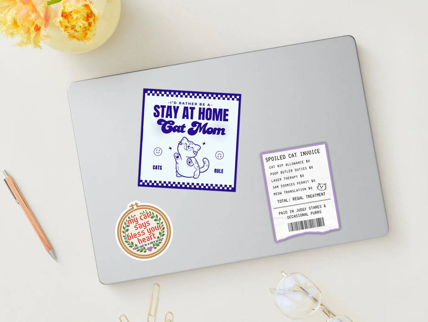 Cat Mom Sticker - Stay at Home Cat Mom