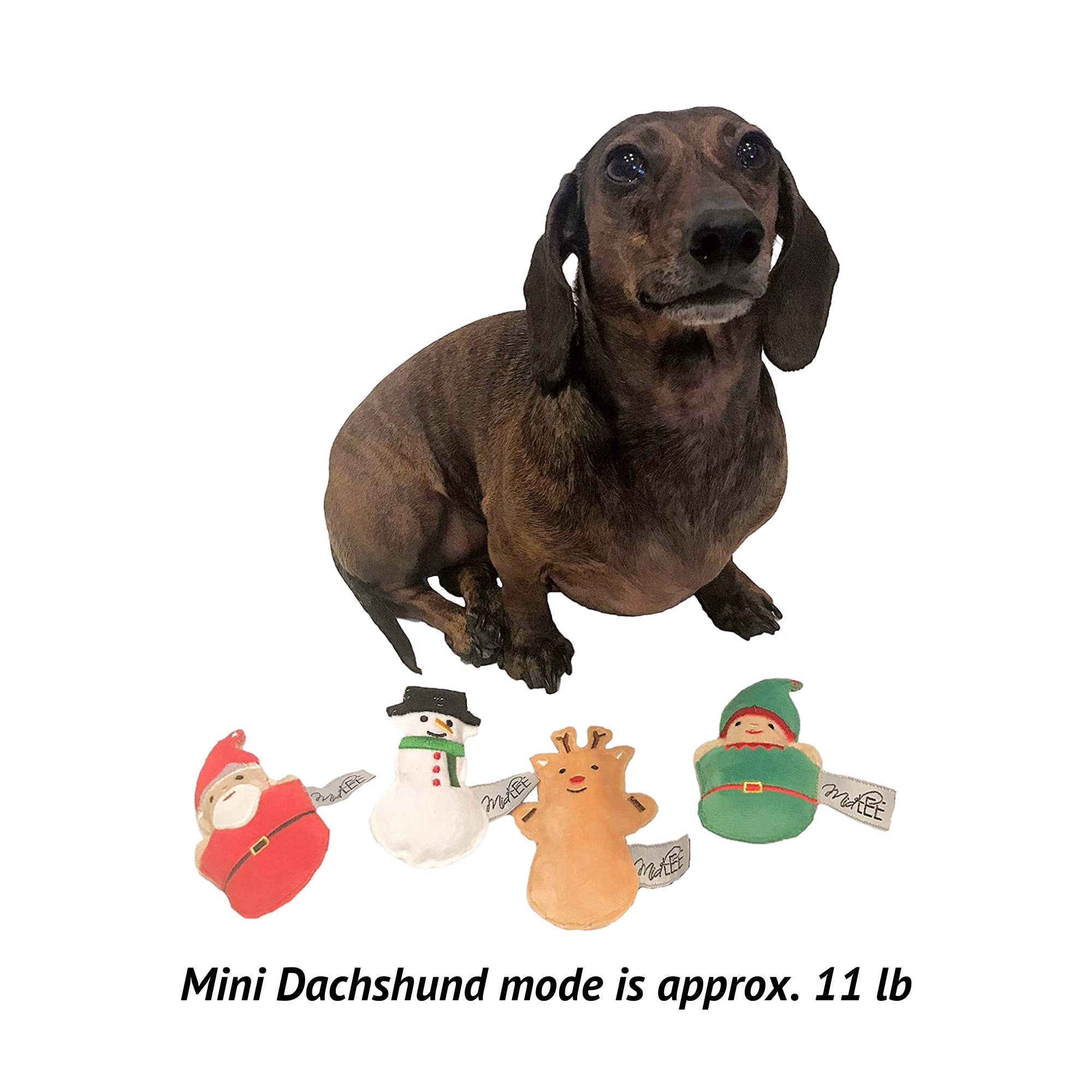 Mini Plush Christmas Dog Toy 4 Piece Set