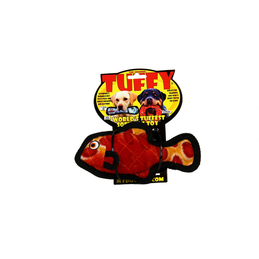 Tuffy Ocean Jr Fish - Red, Durable, Tough, Squeaky Dog Toy