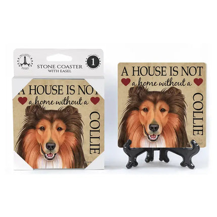 Collie A House Is Not A Home Coaster