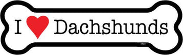 I (heart) Dachshunds Bone Shaped Magnet
