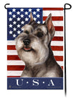 Schnauzer Grey Uncropped True Blue Garden Flag