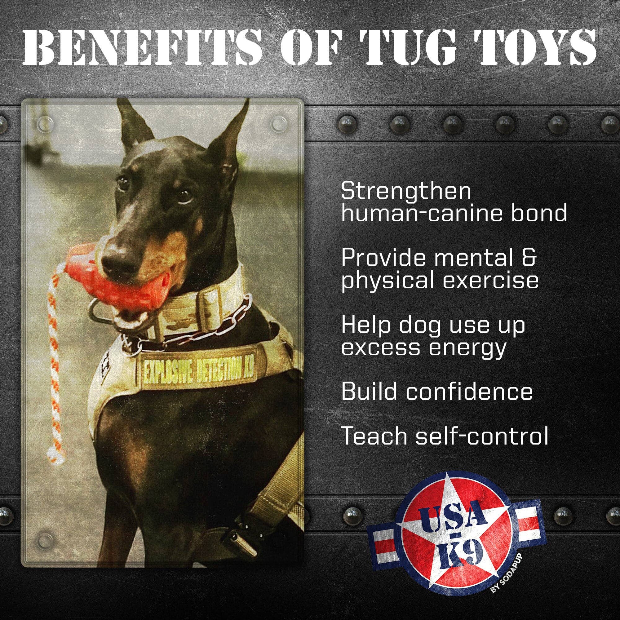 USA-K9 Grenade Rubber Dog Chew Toy K9 Handler Reward Dog Toy