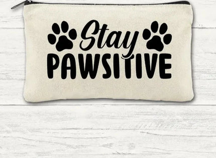 Canvas Zipper Bag - Stay Pawsitive