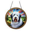 Old English Sheep Dog Acrylic Suncatcher with Chain