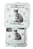 Tabby Silver, oven mitt set