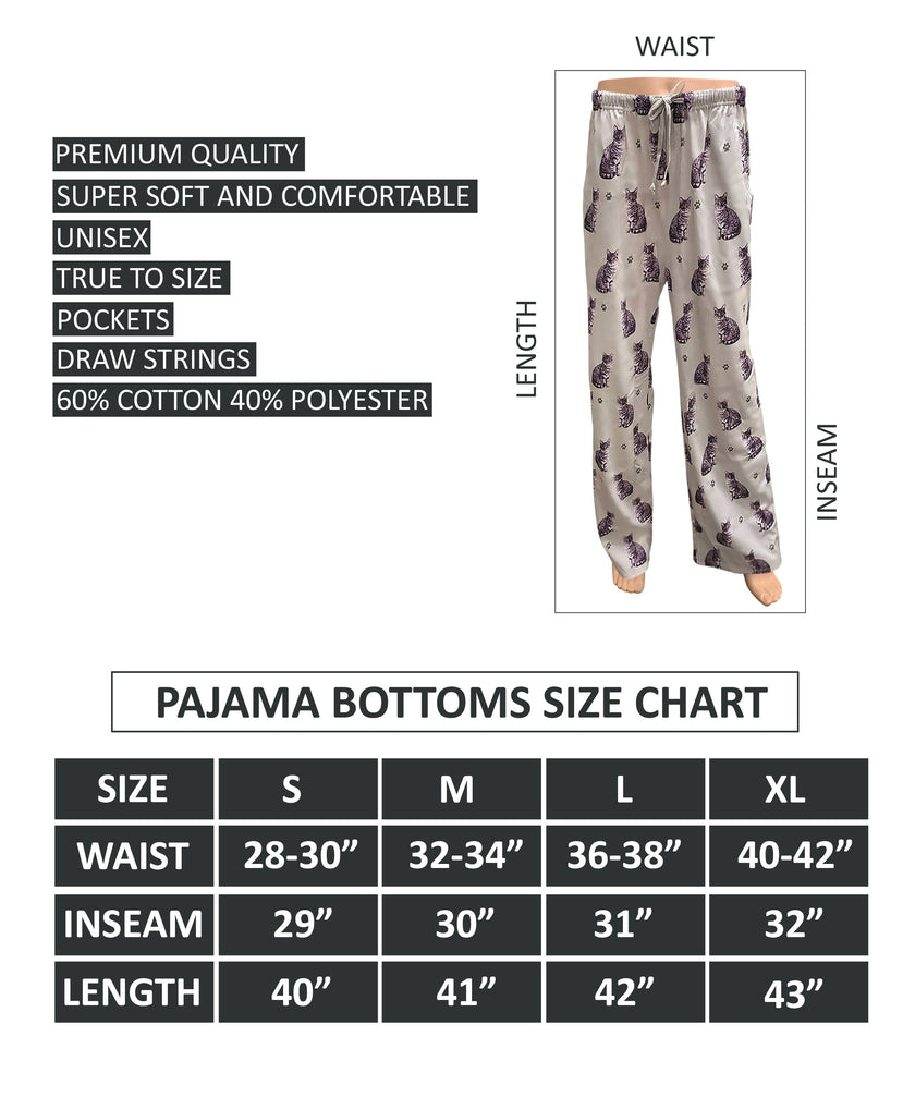 Silver Tabby Cat Pajama Bottoms