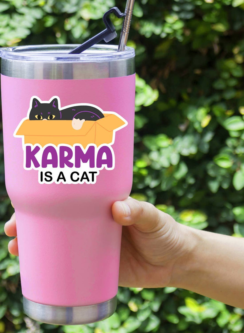 Taylor Karma is a Cat Laptop Water Bottle Sticker