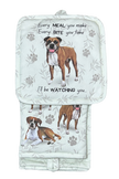 Boxer, oven mitt set