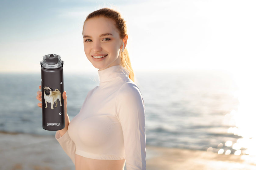 *Pug Stainless Steel Water Bottle 24 Oz. Serengeti