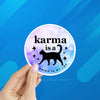 Karma is a Cat Purring on my Lap Laptop Bottle Sticker