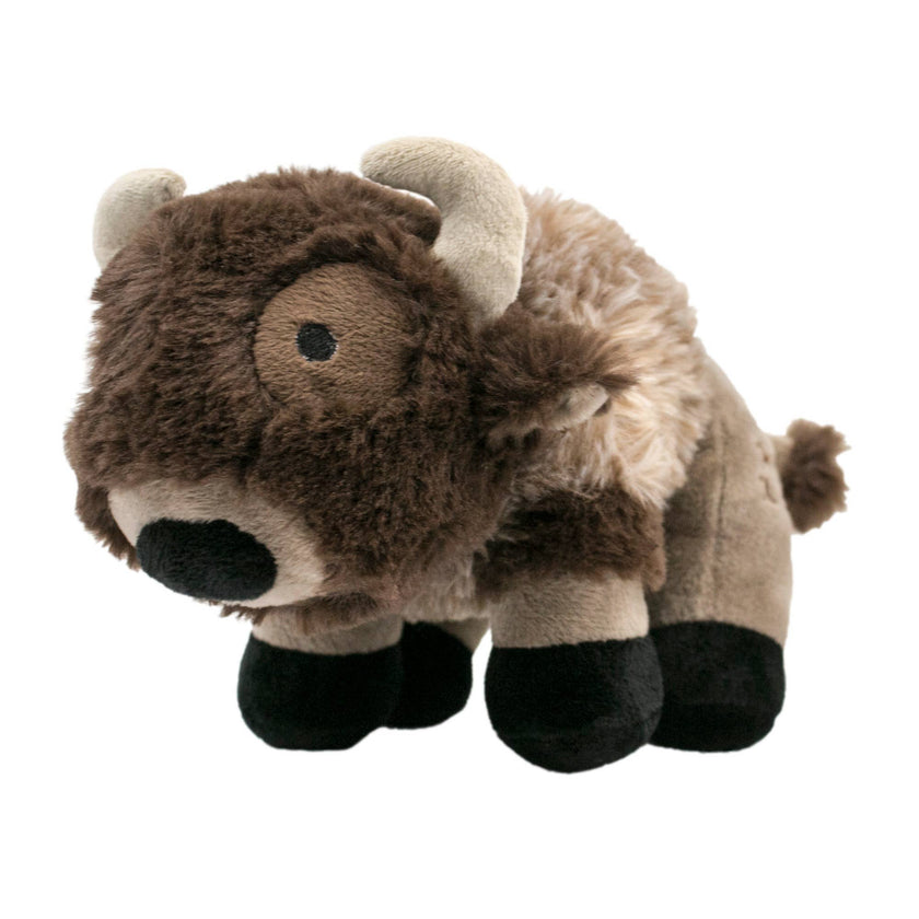Dog Toy Brown Buffalo Plush Squeaker Toy