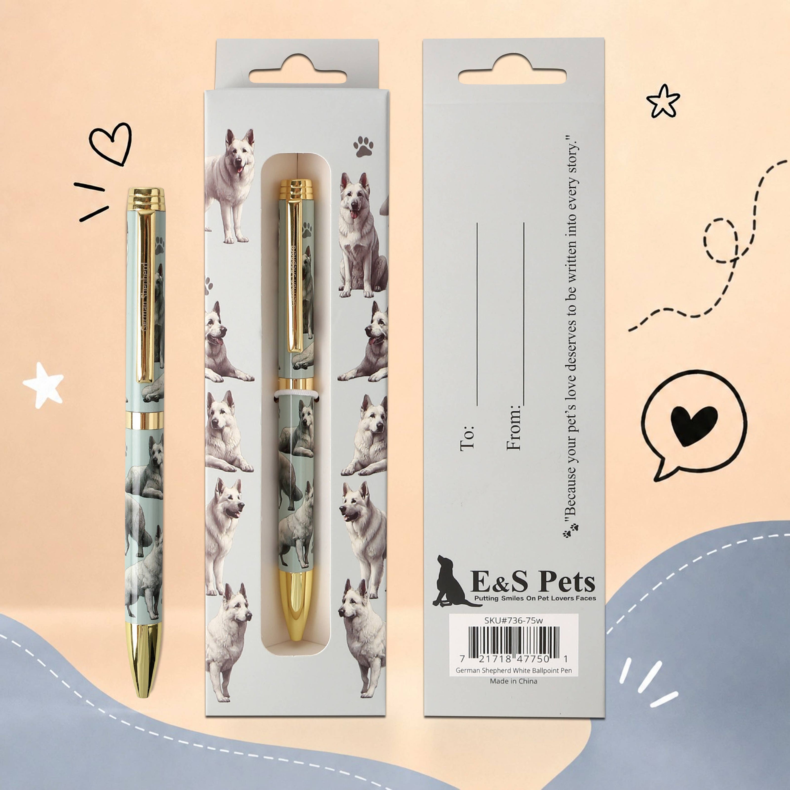 German Shepherd White Pet Lover Ballpoint Pen