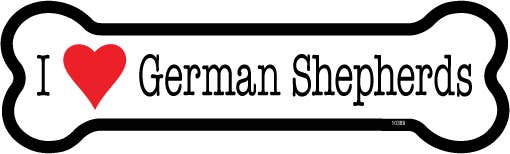 I (heart) German Shepherds Bone Shaped Magnet