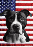 Pit Bull American Black/White Patriotic III Garden Flag