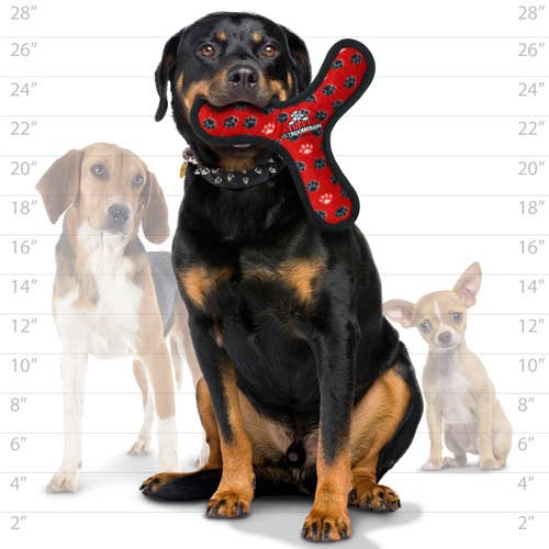 Tuffy Ultimate Boomerang - Red Paw, Squeaky Dog Toy