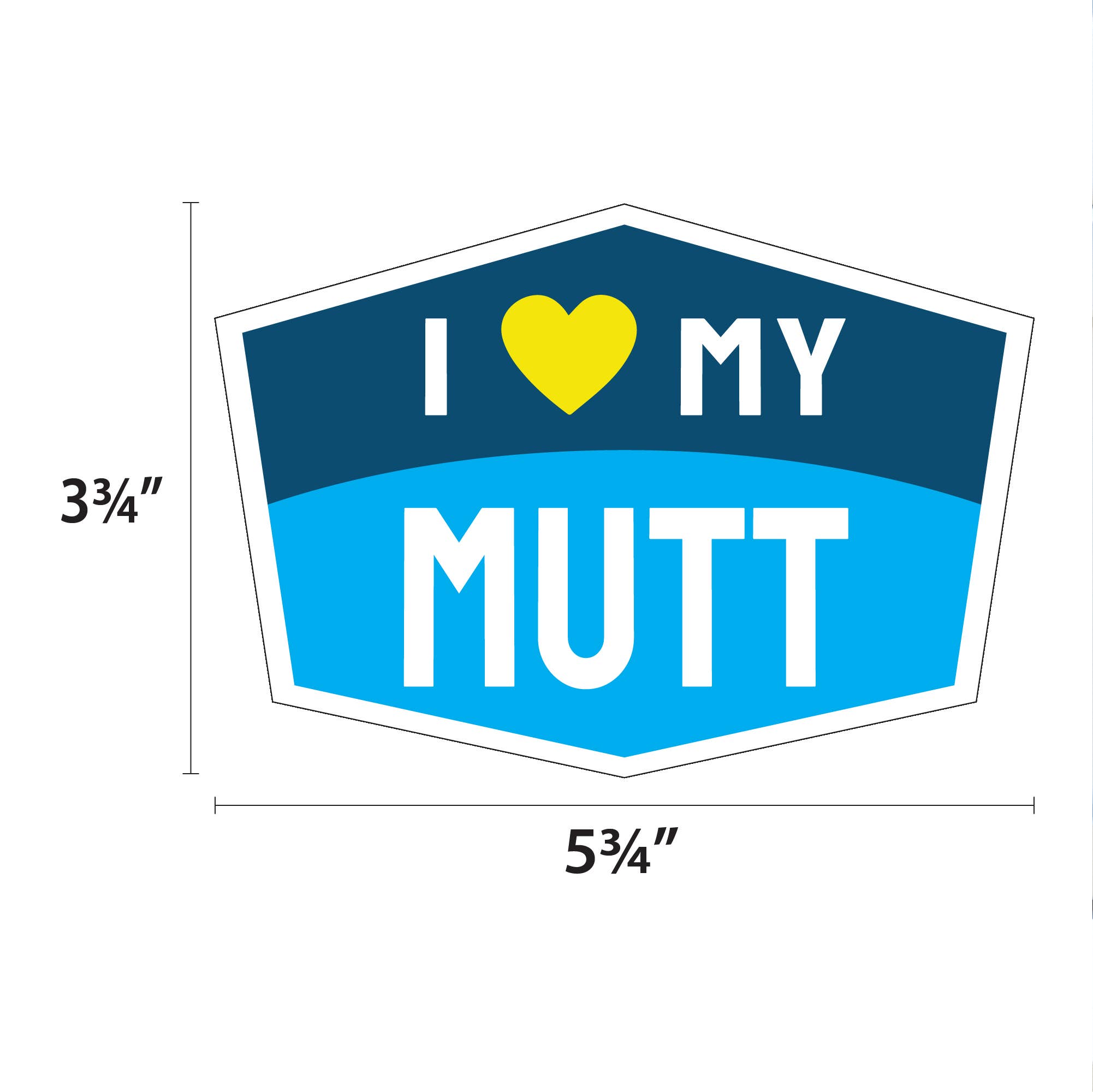 I Love My Mutt Hexagon Shaped Magnet