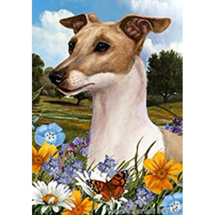 Italian Greyhound Flowers Garden Flag