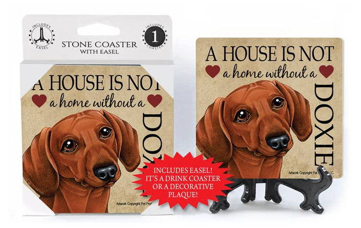 Dachshund (red)  - A house is not a home Coaster