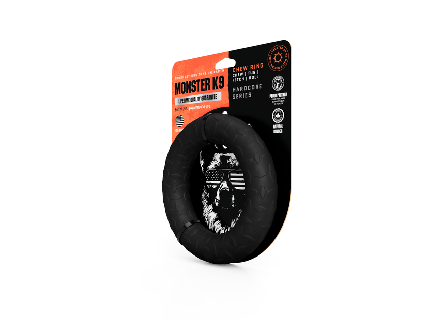 Dog Toy Black Chew Ring Heavy Duty Toy